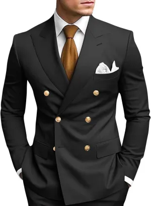2 Piece Double Breasted Suit Men Slim Fit Mens Double Breasted Blazer Pants Sets Wedding Prom Homecoming Suit