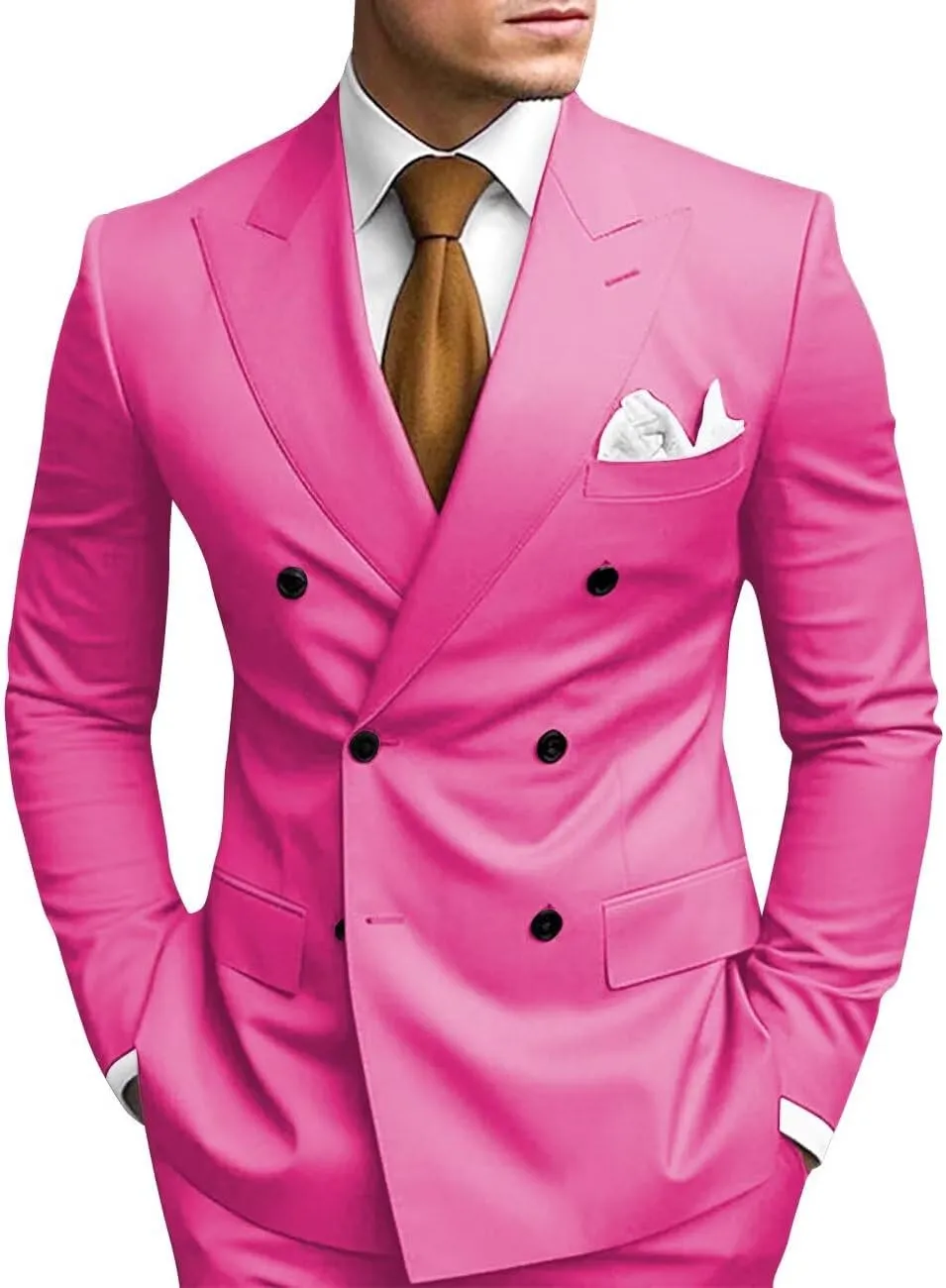 2 Piece Double Breasted Suit Men Slim Fit Mens Double Breasted Blazer Pants Sets Wedding Prom Homecoming Suit