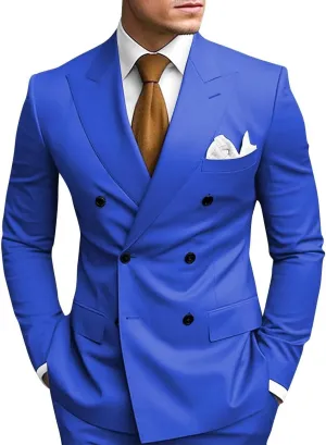 2 Piece Double Breasted Suit Men Slim Fit Mens Double Breasted Blazer Pants Sets Wedding Prom Homecoming Suit