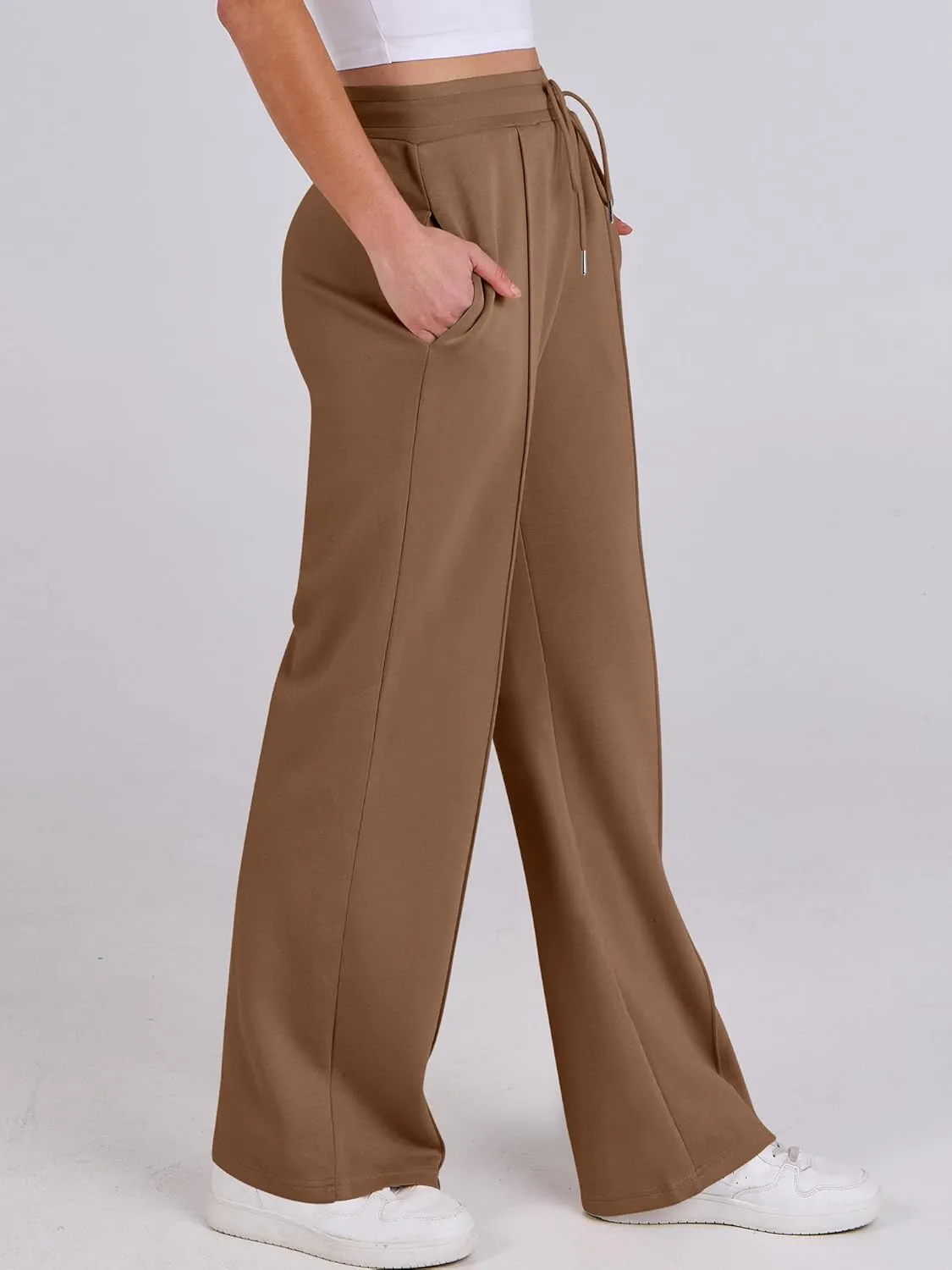 ANRABESS Women's Wide Leg Sweatpants High Waist Baggy Flared Pants Drawstring Athletic Joggers Sweat Pants