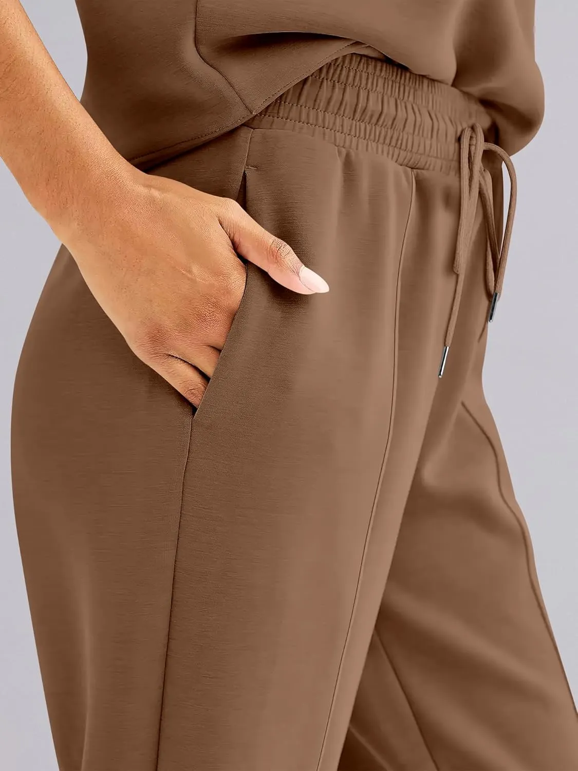ANRABESS Women's Wide Leg Sweatpants High Waist Baggy Flared Pants Drawstring Athletic Joggers Sweat Pants