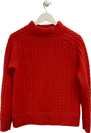 Aubin & Wills Orange 100% Wool Cable Knit Jumper UK M