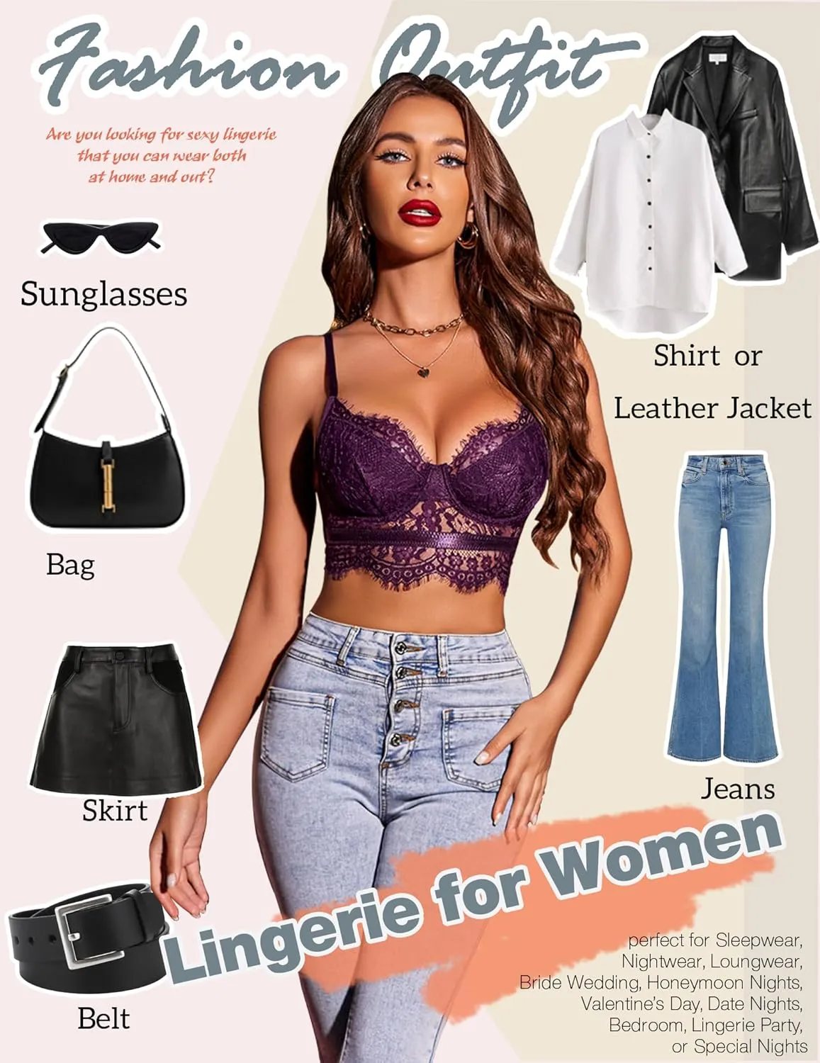 Avidlove Lace Bralettes for Women Y2k Strap Bustier Cami Top V Neck Camisole Lingerie