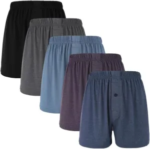BAMBOO COOL Men's Boxer Shorts Underwear Breathable Stretchy Buttery Soft Boxers with Button Fly 3 or 5 Pack