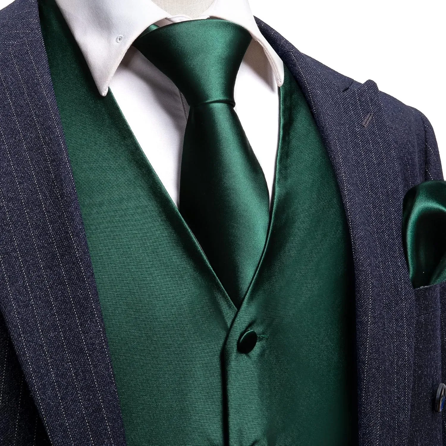Barry.Wang Formal Men Vest Paisley Jacquard Silk Tie Suit Waistcoat Set Wedding 5PCS