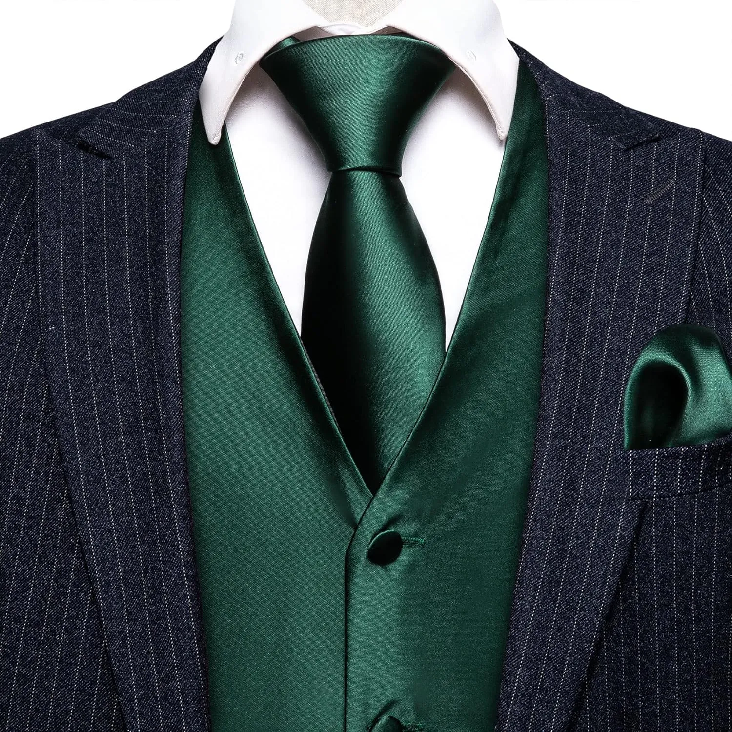 Barry.Wang Formal Men Vest Paisley Jacquard Silk Tie Suit Waistcoat Set Wedding 5PCS