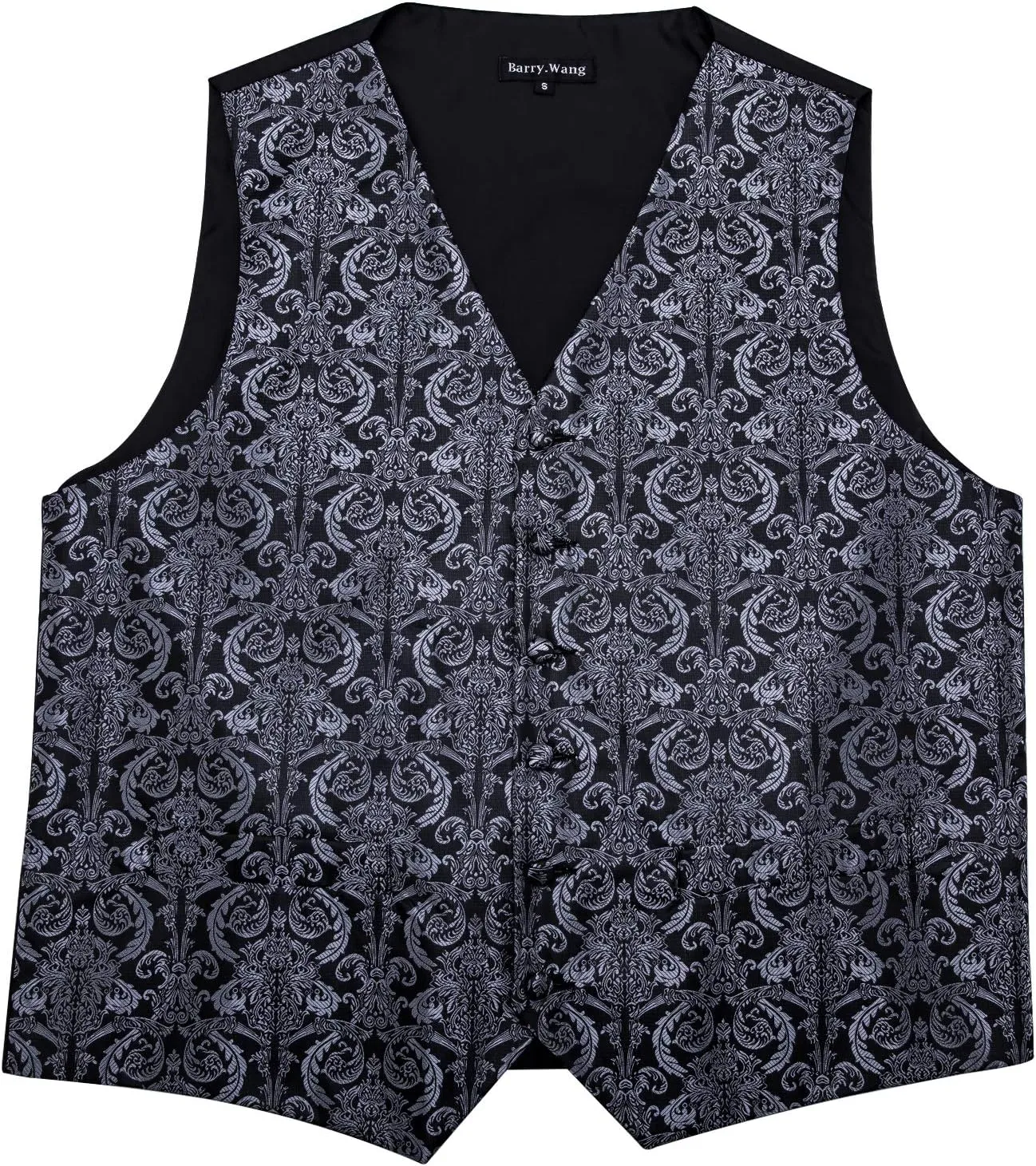 Barry.Wang Formal Men Vest Paisley Jacquard Silk Tie Suit Waistcoat Set Wedding 5PCS