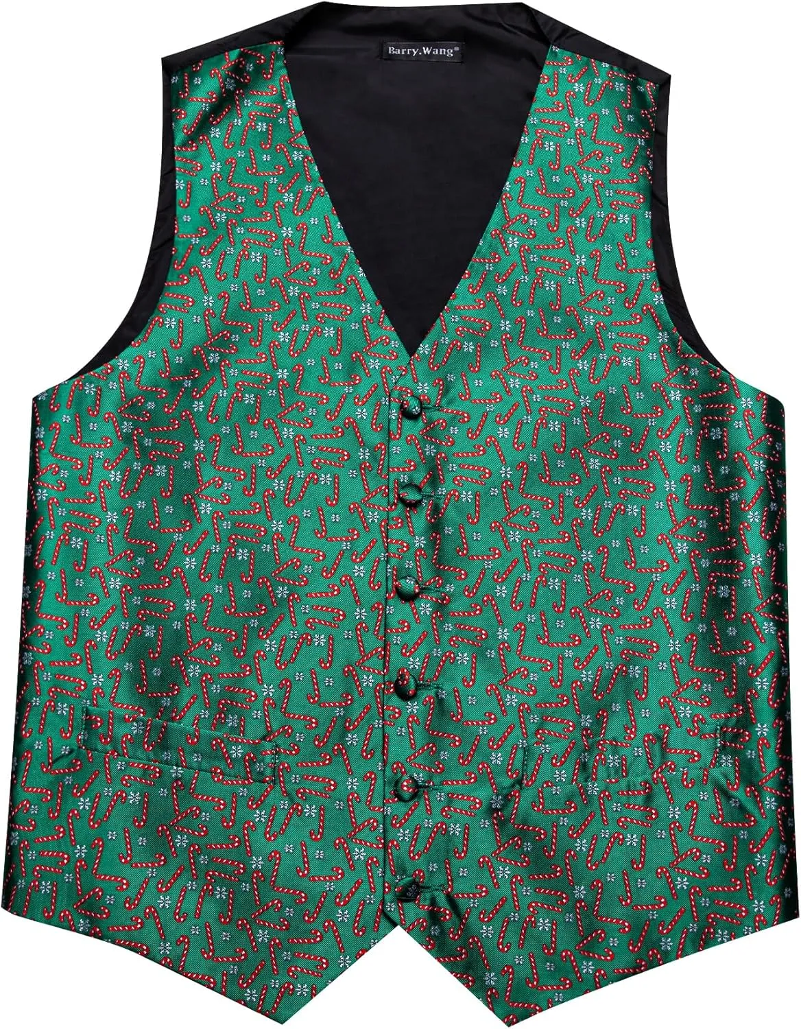 Barry.Wang Mens Red/Green Christmas Suit Vest Holiday Xmas Waistcoat Tie Set Party Tuxedo