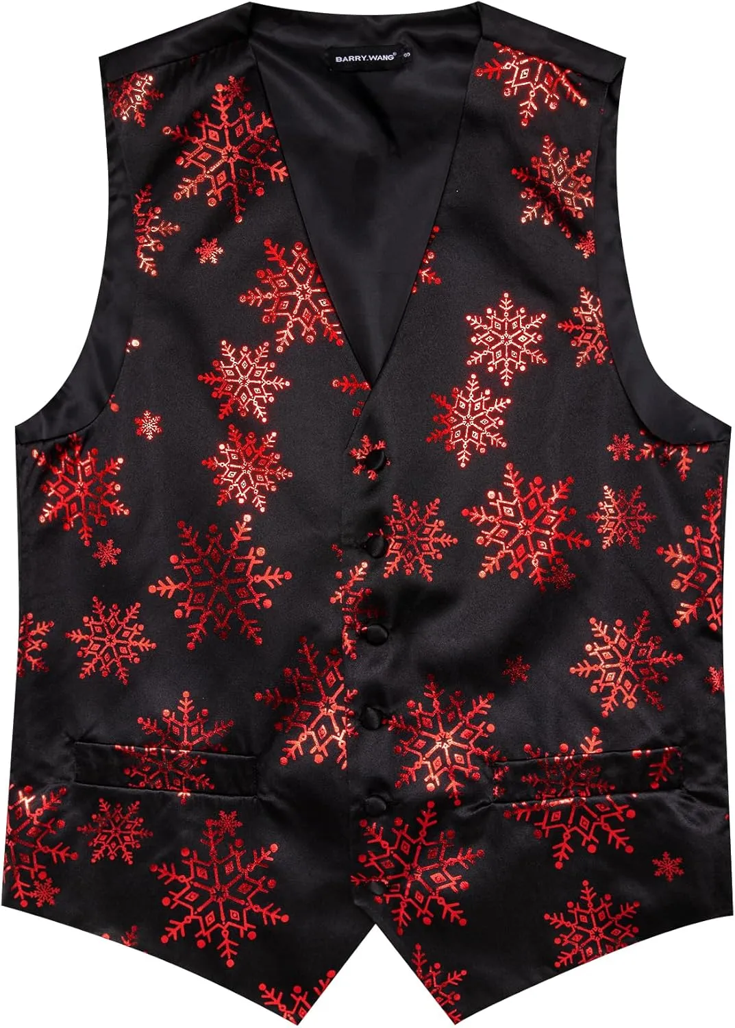Barry.Wang Mens Red/Green Christmas Suit Vest Holiday Xmas Waistcoat Tie Set Party Tuxedo