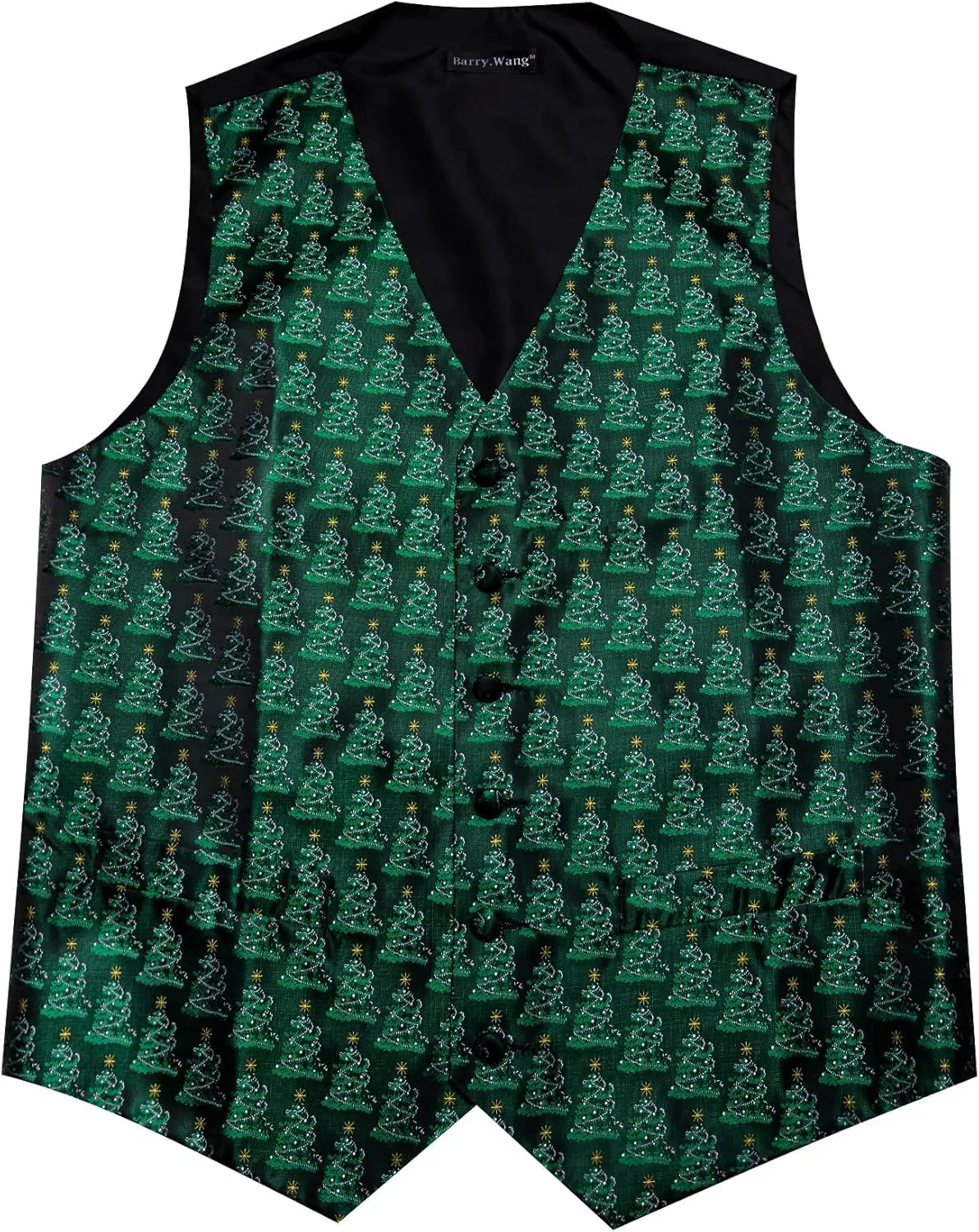 Barry.Wang Mens Red/Green Christmas Suit Vest Holiday Xmas Waistcoat Tie Set Party Tuxedo