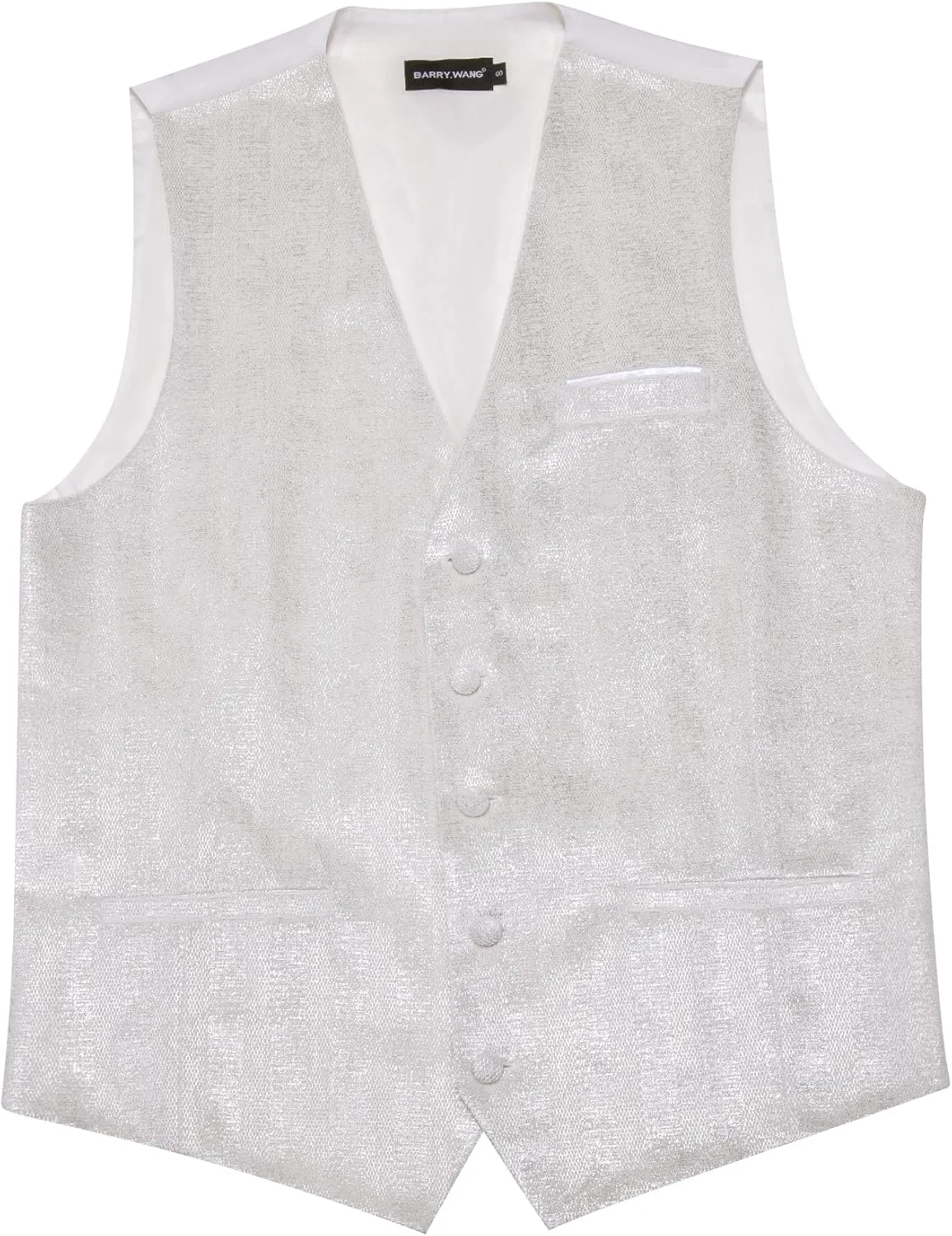 Barry.Wang Mens Shiny Vest V-neck Silm Fit Suit Waistcoat Bowtie Set Party Prom Tuxedo Formal Casual