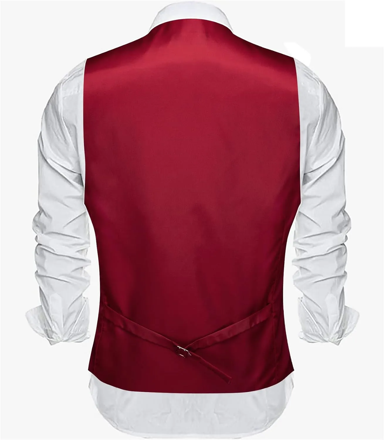 Barry.Wang Mens Shiny Vest V-neck Silm Fit Suit Waistcoat Bowtie Set Party Prom Tuxedo Formal Casual