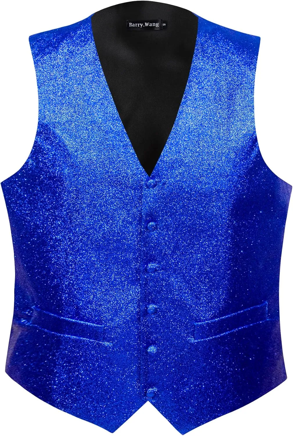 Barry.Wang Mens Shiny Vest V-neck Silm Fit Suit Waistcoat Bowtie Set Party Prom Tuxedo Formal Casual