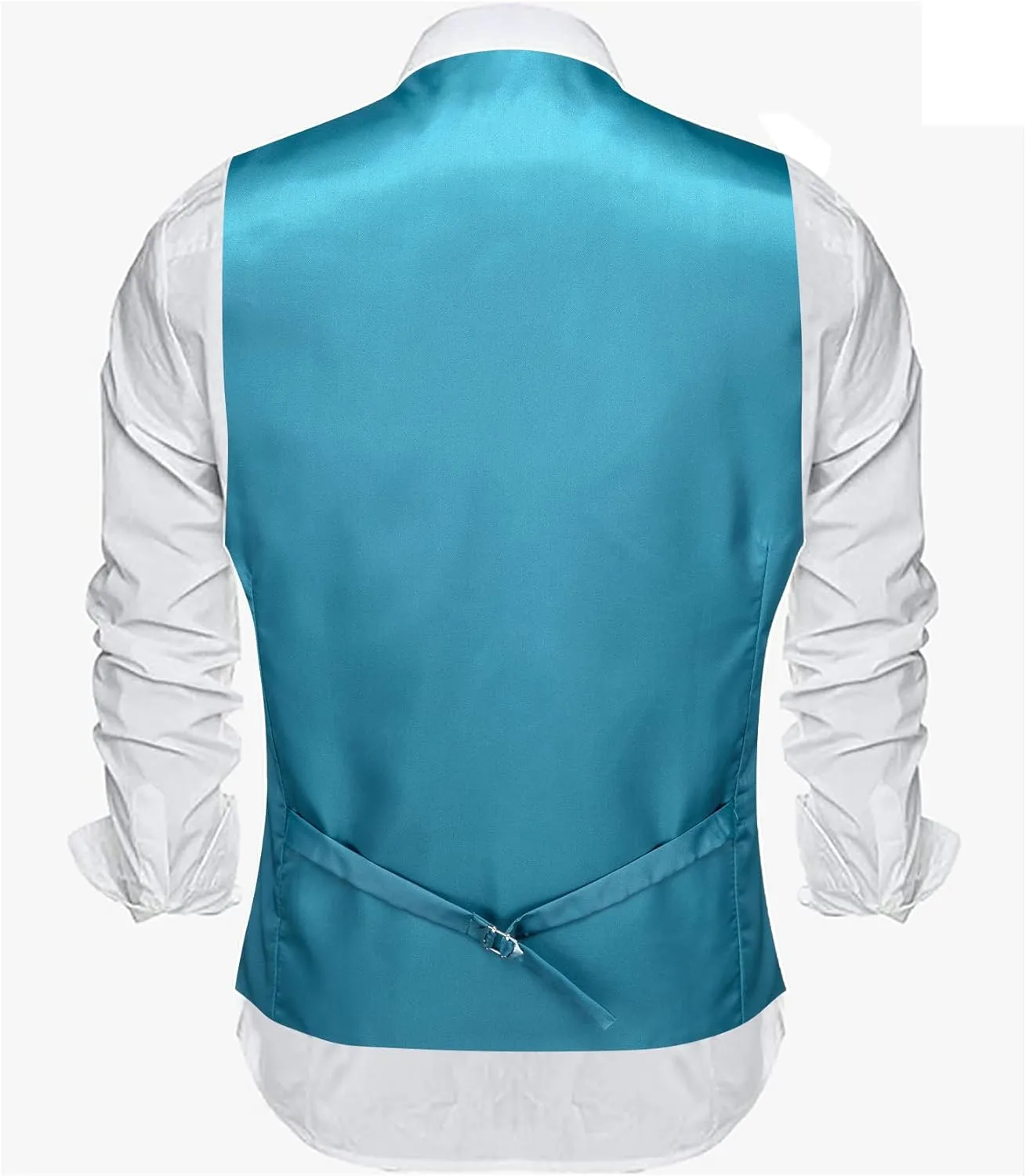 Barry.Wang Mens Shiny Vest V-neck Silm Fit Suit Waistcoat Bowtie Set Party Prom Tuxedo Formal Casual