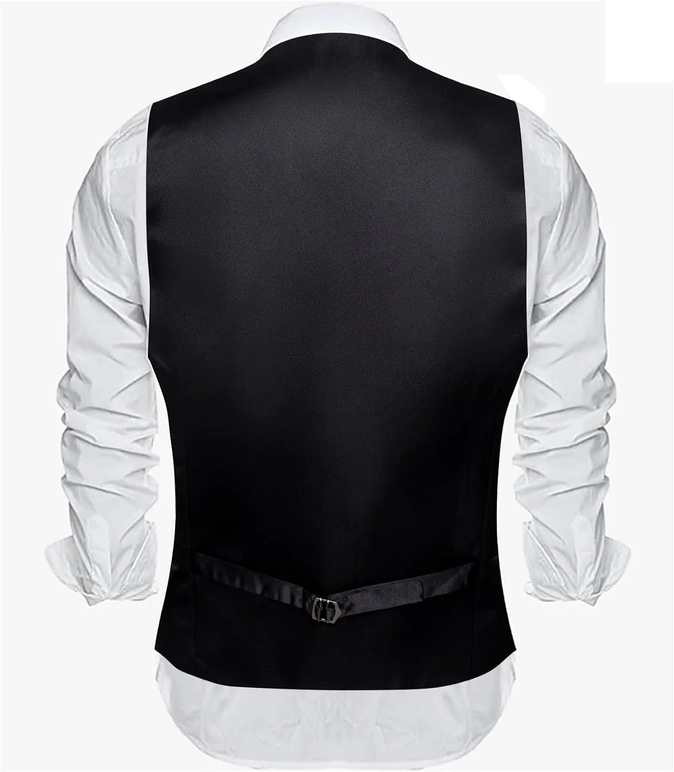 Barry.Wang Mens Shiny Vest V-neck Silm Fit Suit Waistcoat Bowtie Set Party Prom Tuxedo Formal Casual