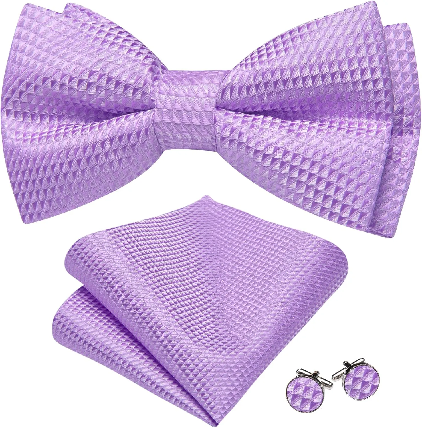 Barry.Wang Men's Waistcoat Bowtie Set Paisley Jacquard Silk V-Neck Vest Handkerchief Cufflinks Formal/Leisure Wedding Party