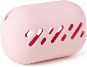 BEZOX Pocket Makeup Bag Silicone Cosmetic Case - Breathable Beauty Blender Holder Case, Compact and Portable Makeup Puff Sponge Organizer, Make Up Travel Essential - Pink