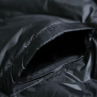 black down coat casual stand collar down coat Elegant pockets zippered overcoat