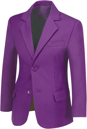 Blazer for Boys Coat One-Button Jacket Blue Suit for Kids Slim Fit Suits with Lapel Formal Blazer