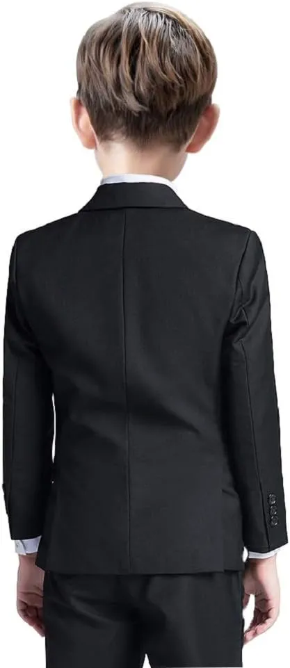 Blazer for Boys Coat One-Button Jacket Blue Suit for Kids Slim Fit Suits with Lapel Formal Blazer
