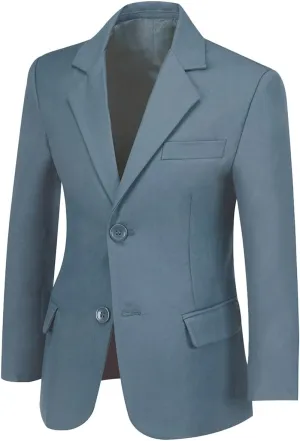 Blazer for Boys Coat One-Button Jacket Blue Suit for Kids Slim Fit Suits with Lapel Formal Blazer