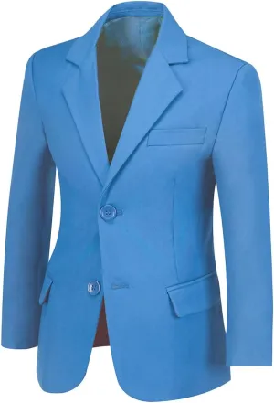 Blazer for Boys Coat One-Button Jacket Blue Suit for Kids Slim Fit Suits with Lapel Formal Blazer