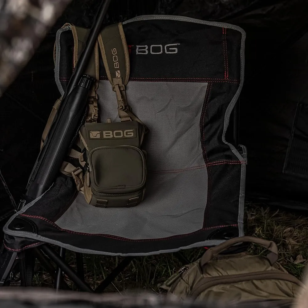BOG 4 On The Floor Ground Blind Chair with Rugged Construction, Aluminum Frame, Extended Seat Area, Quiet Setup, Breathable Textilene Fabric, and Carry Bag for Hunting, Shooting, Sports, and Outdoors