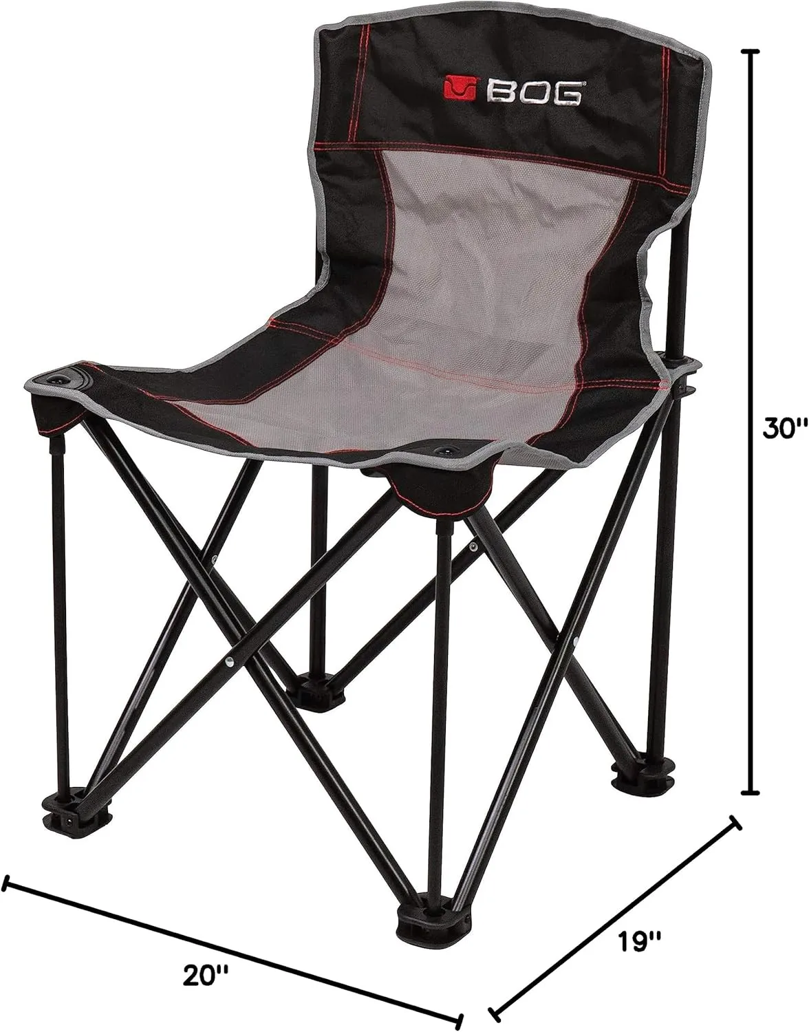 BOG 4 On The Floor Ground Blind Chair with Rugged Construction, Aluminum Frame, Extended Seat Area, Quiet Setup, Breathable Textilene Fabric, and Carry Bag for Hunting, Shooting, Sports, and Outdoors
