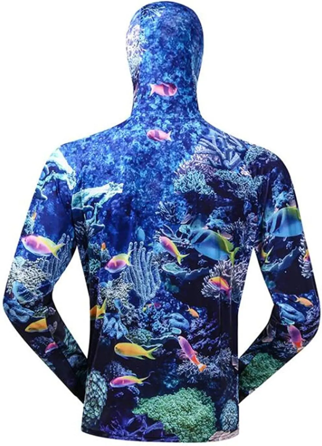 Bopchk Fishing Hoodie with Mask Anti-UV Sunscreen Sun Protection Clothes Fishing Shirt Breathable Quick Dry Fishing Jersey