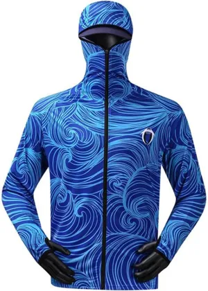Bopchk Fishing Hoodie with Mask Anti-UV Sunscreen Sun Protection Clothes Fishing Shirt Breathable Quick Dry Fishing Jersey