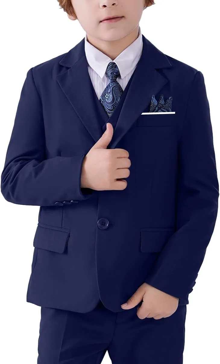 Boys Formal Suit Blazer Two-Button Jacket Coat for Kids School