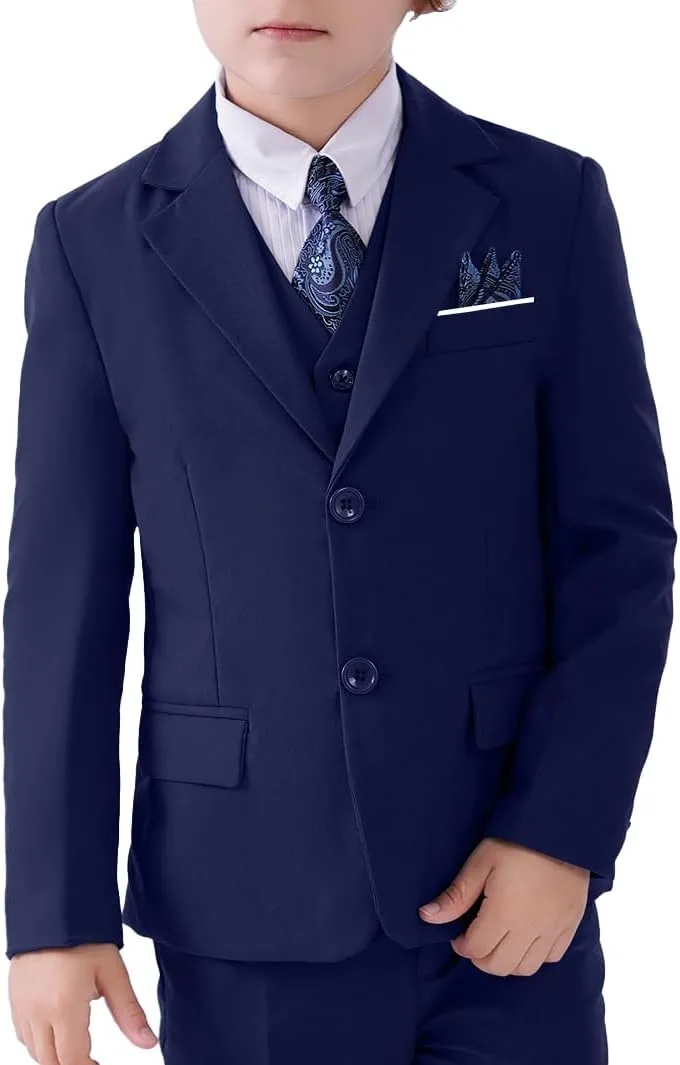 Boys Formal Suit Blazer Two-Button Jacket Coat for Kids School