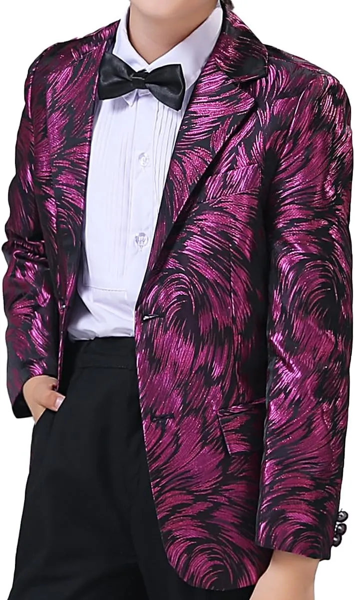 Boys Formal Suit Blazer Two-Button Jacket Coat for Kids School
