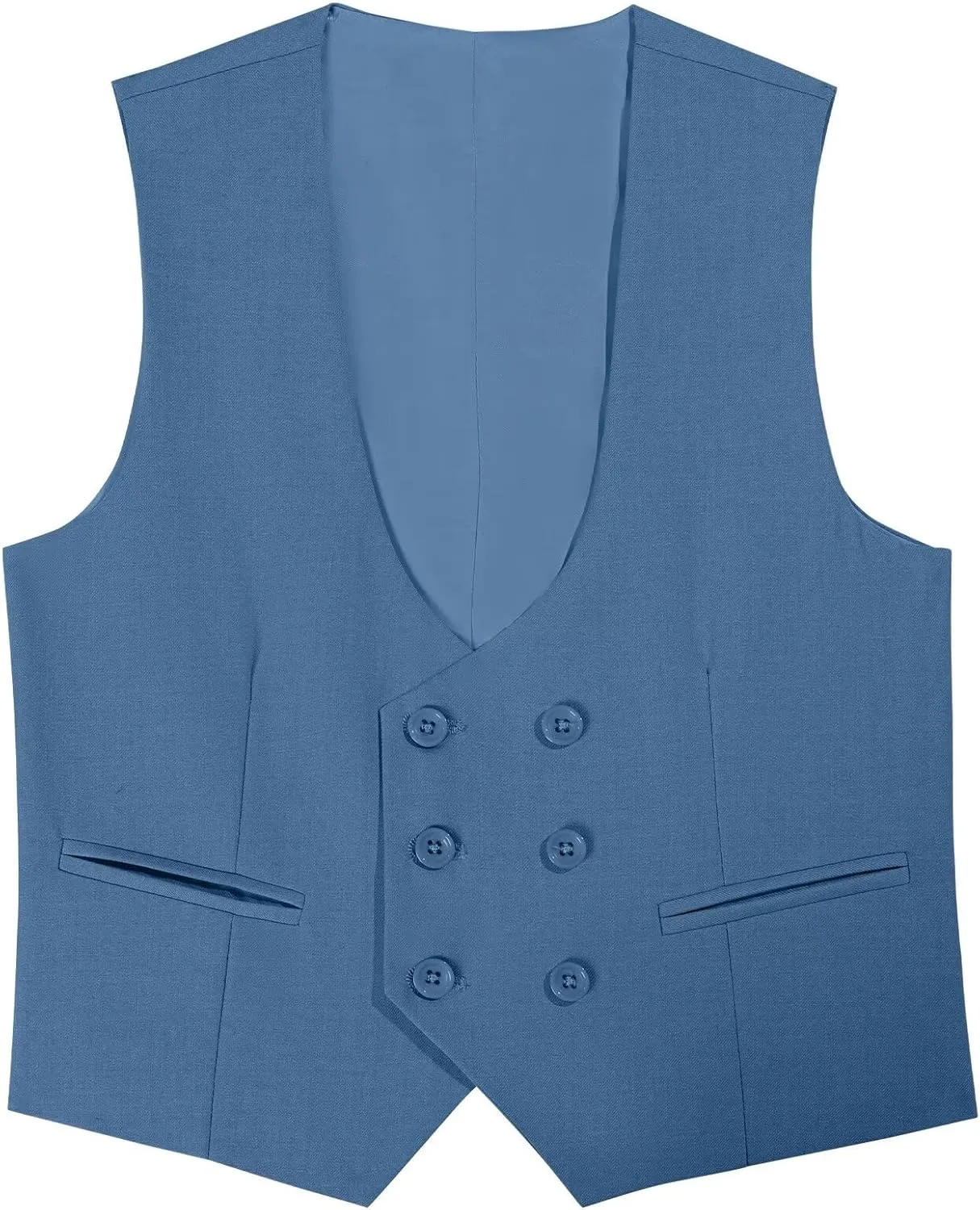 Boys Vest Double Breasted Suit Vest for Boy Formal Casual Western Wedding Waistcoat and Tie