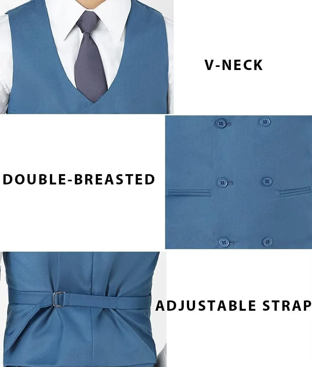 Boys Vest Double Breasted Suit Vest for Boy Formal Casual Western Wedding Waistcoat and Tie