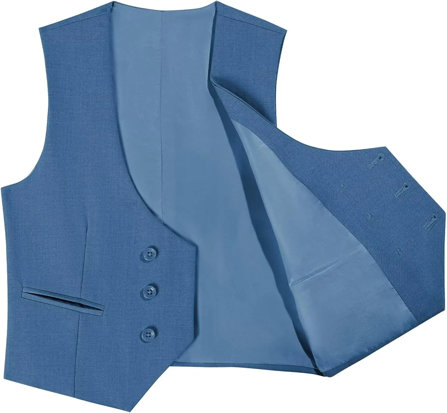 Boys Vest Double Breasted Suit Vest for Boy Formal Casual Western Wedding Waistcoat and Tie