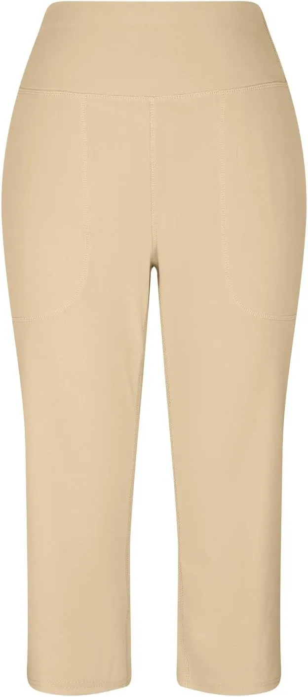 Capri Pants for Women, Tummy Control High Waist Capri Pants with Pockets