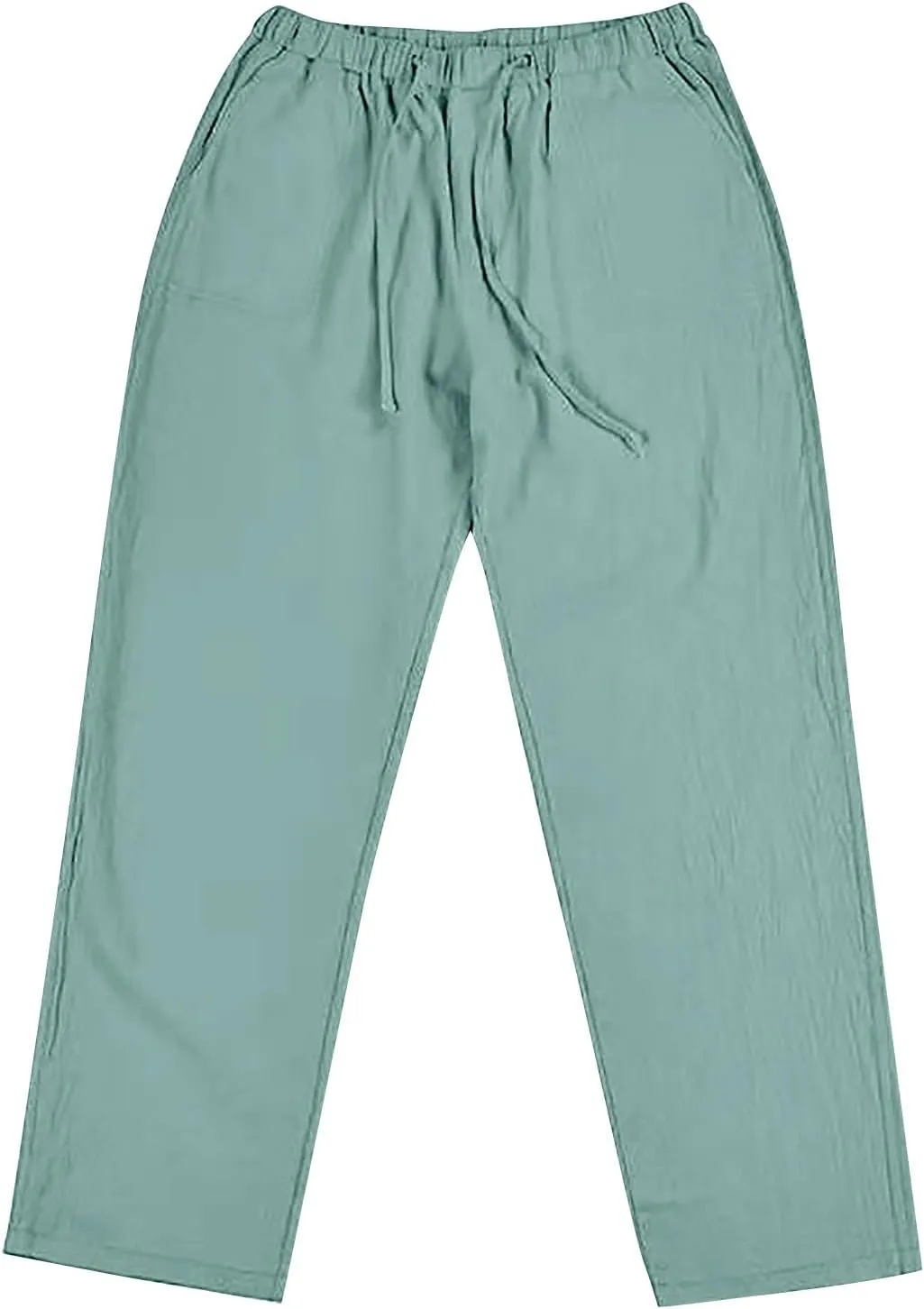 Casual Cotton Linen Pants for Mens Summer Outdoor Hiking Sports Trousers Breathable Work Cargo Pants with Pockets Men's Pants