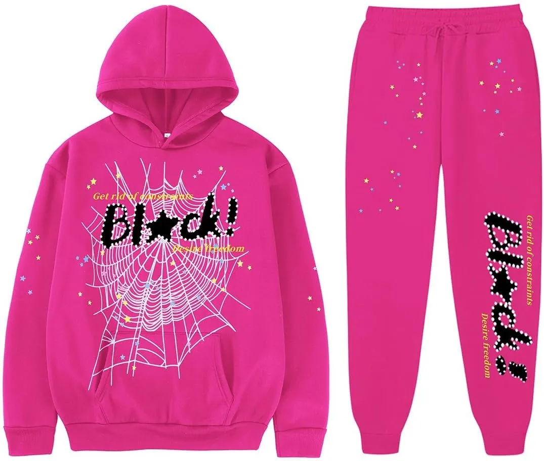 Cobweb Spider Hoodie Sweatpants Set Graphic Sweatshirt Novelty Gift Unisex Long Sleeve Athletic Suit