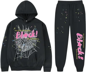 Cobweb Spider Hoodie Sweatpants Set Graphic Sweatshirt Novelty Gift Unisex Long Sleeve Athletic Suit