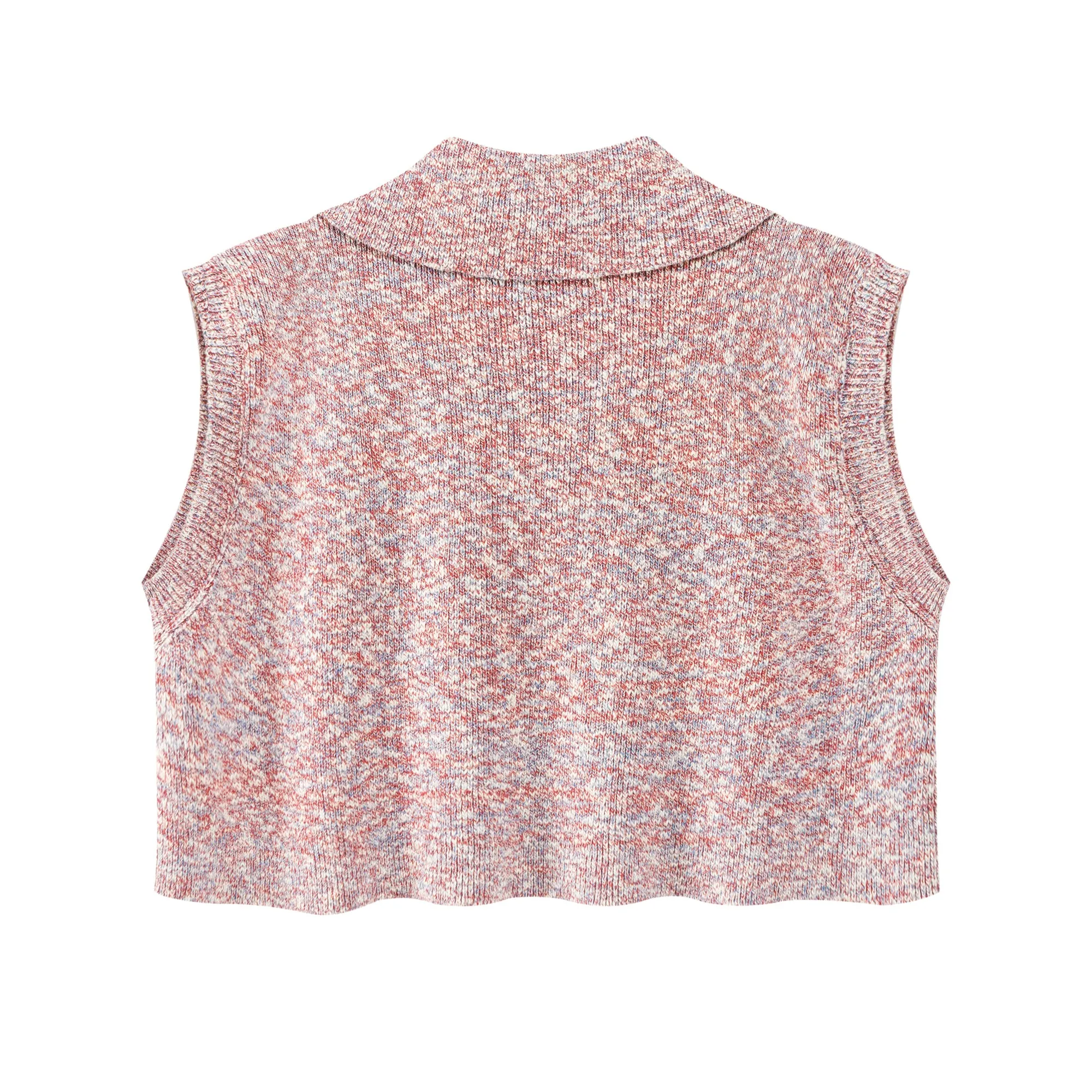 Colorful Loose Fit Collar Sweater Vest