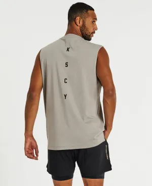 Compound Muscle Tee Split Hem Gull Grey