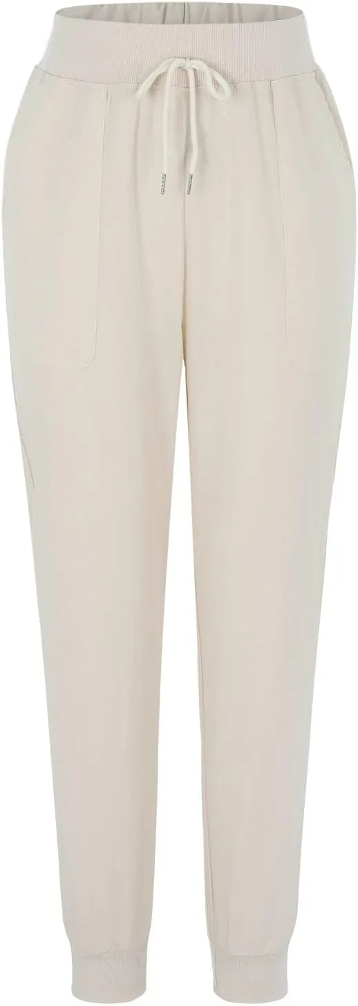 Cotton Linen Pants for Women Summer Causal Baggy Wide Leg Pants Loose Solid Drawstring Elastic High Waist Beach Trouser