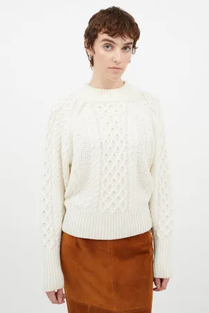 Cream Wool Knit Sweater
