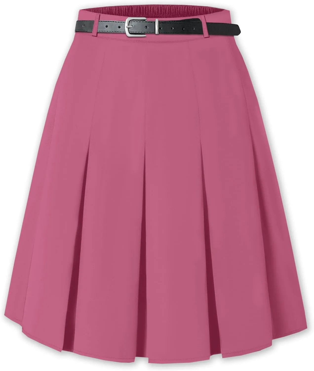 Cromoncent Girls Women's High Waist A-Line Long Pleated Skirts, 6 Years - US 4XL