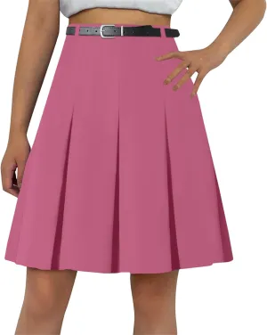 Cromoncent Girls Women's High Waist A-Line Long Pleated Skirts, 6 Years - US 4XL
