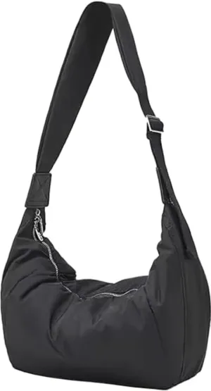 Crossbody Bag for Women Men Trendy Large Crescent Bag with Adjustable Strap Puffer Shoulder Bag Hobo,Bageveryday Bag (Black,Large)