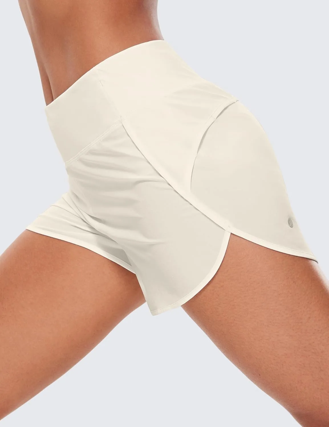 CRZ YOGA High Waisted Running Shorts for Women - 4'' Liner for Gym Athletic Workout with Zipper Pocket Breathable