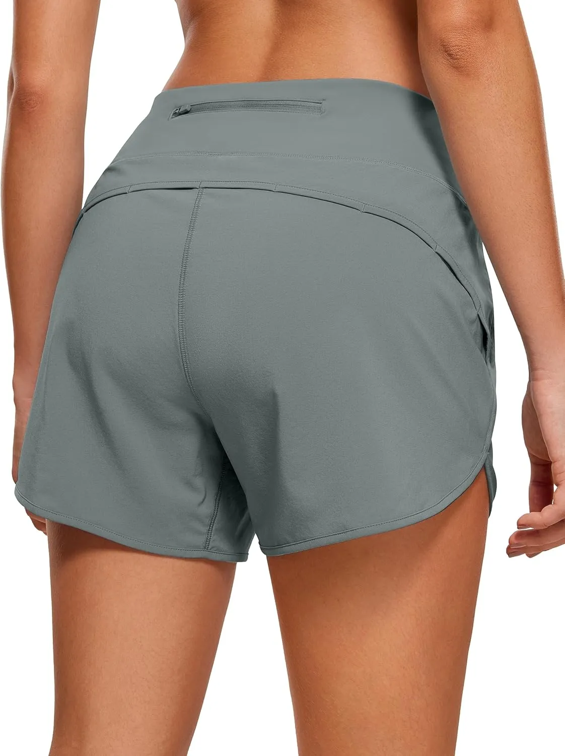 CRZ YOGA High Waisted Running Shorts for Women - 4'' Liner for Gym Athletic Workout with Zipper Pocket Breathable