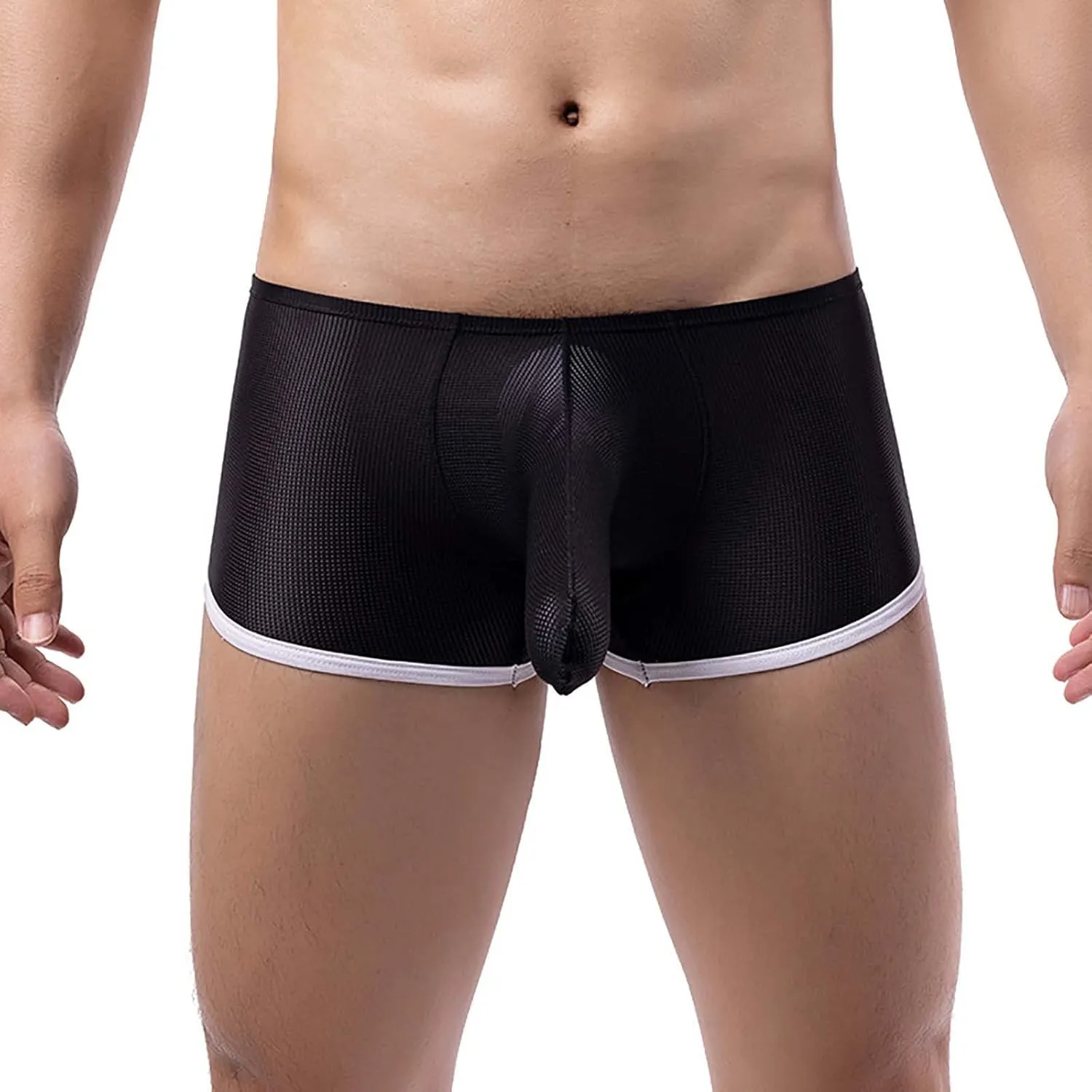 Ctreela Mesh Boxer Briefs for Men Elephant Nose Trunks Low-Waisted Breathable Underwear Funny Gifts for Husband Boyfriend